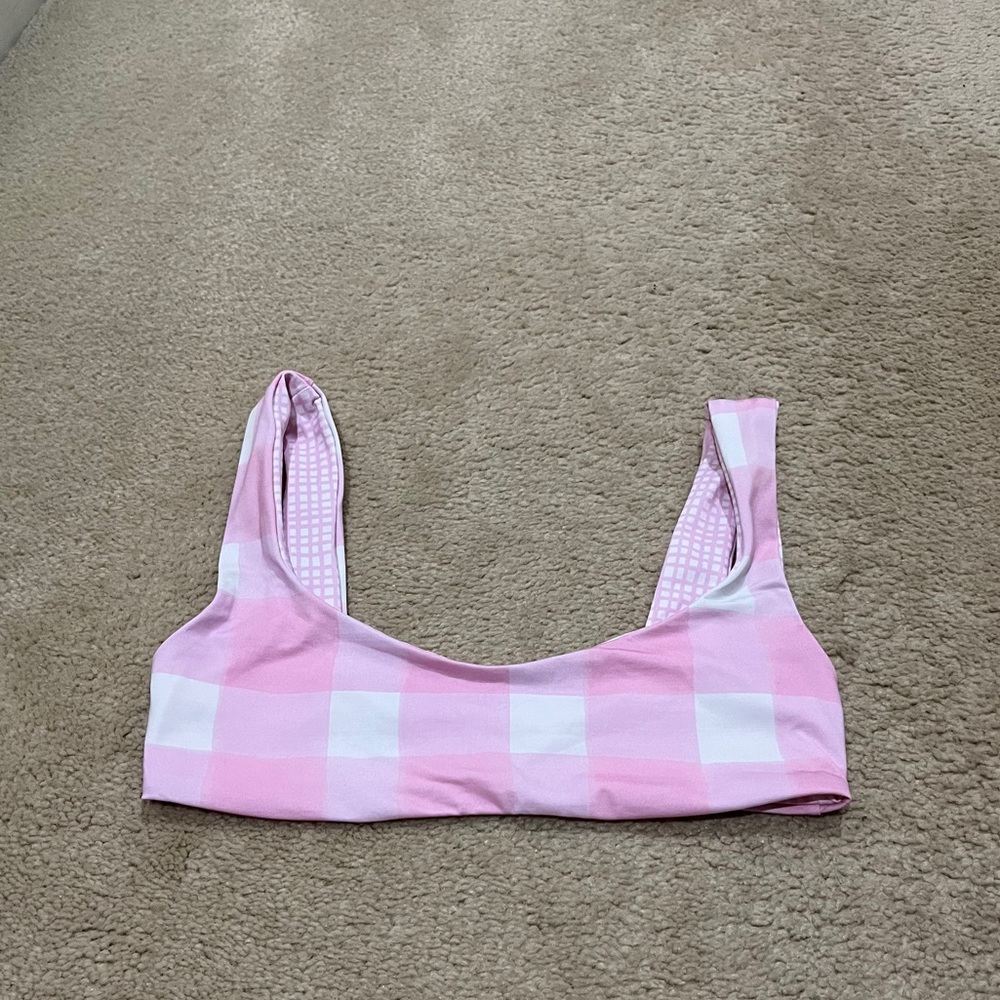 Pink Solid And Striped Reversible Small Top - image 6